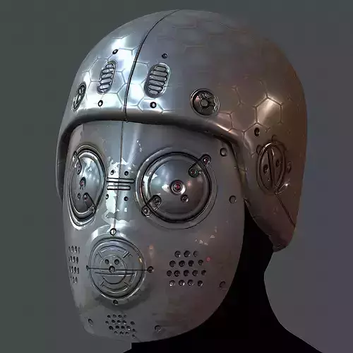 Gas mask helmet 3d model scifi Low-poly