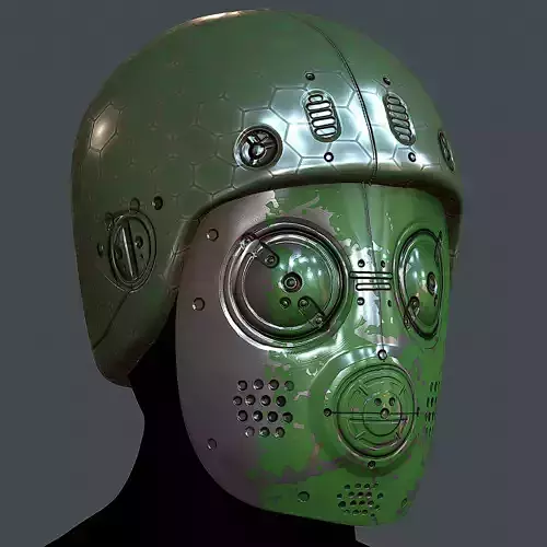 Gas mask helmet 3d model scifi Low-poly