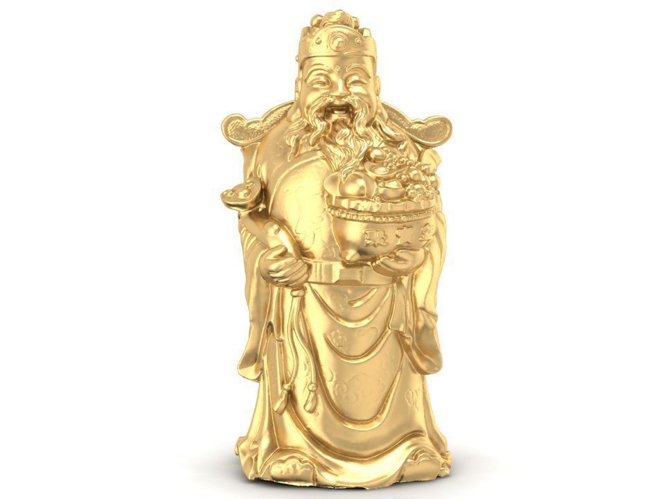 3D Model Feng Shui Fu Lu Shou God Statues 1103 3D print model_4