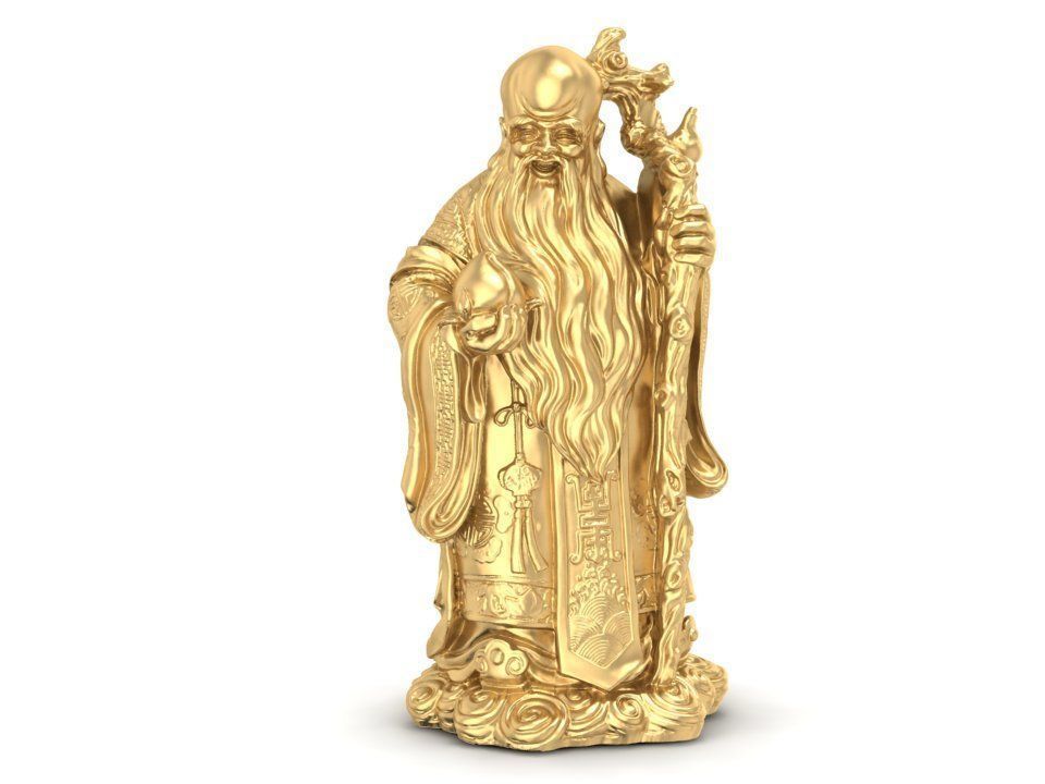 3D Model Feng Shui Fu Lu Shou God Statues 1103 3D print model_5
