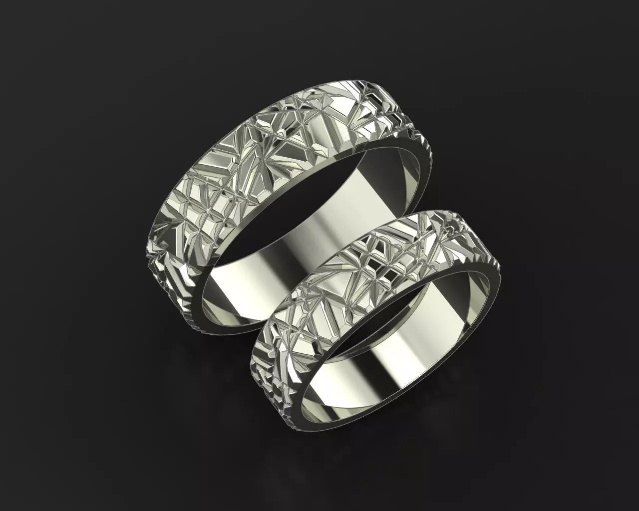 Wedding rings stones 3D print model