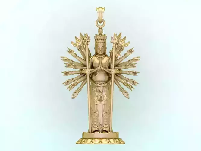 Guan Yin thousand eyes hands - Avalokistesvara Buddha pendant