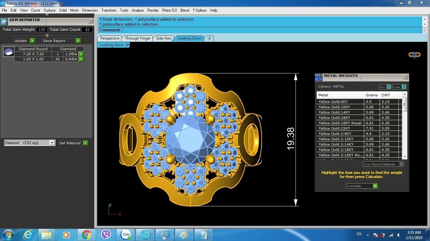 Diamond  ring 1111 new design 2011 3D print model_8