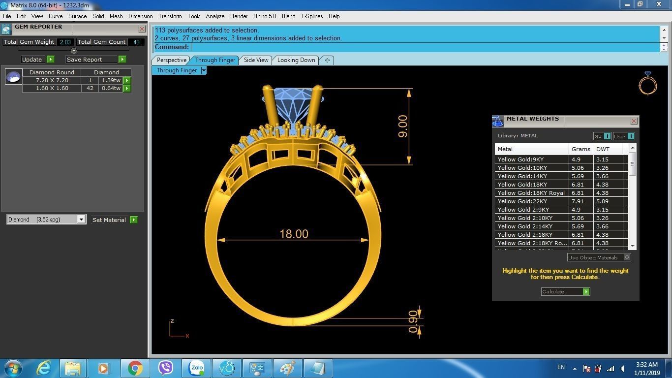 Diamond  ring 1111 new design 2011 3D print model_7