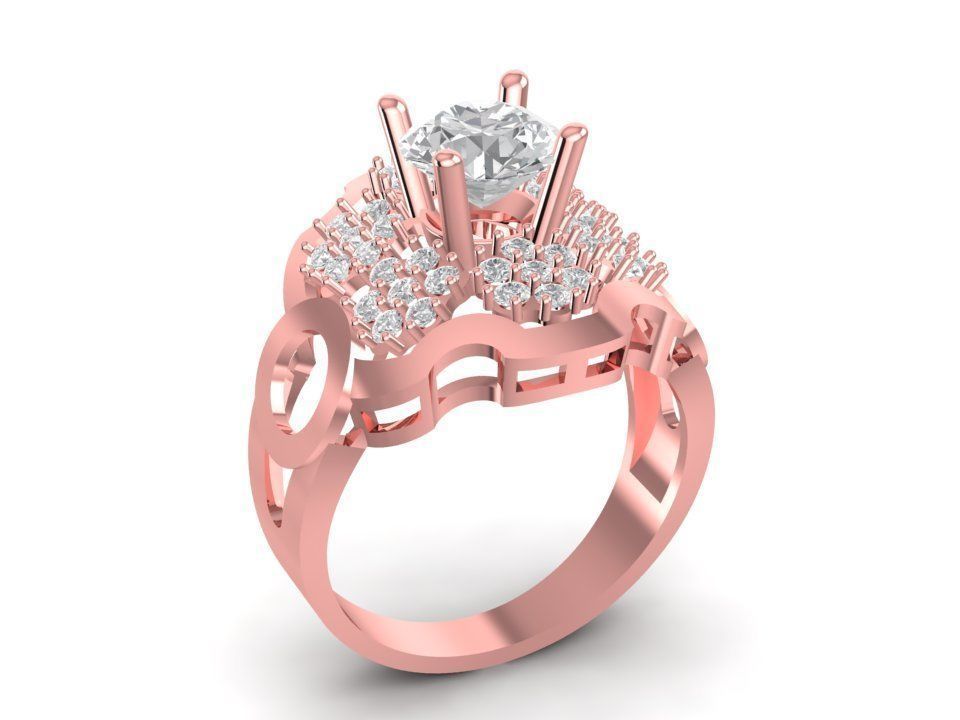 Diamond  ring 1111 new design 2011 3D print model_2