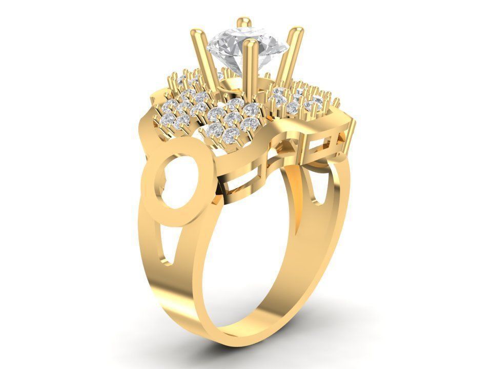 Diamond  ring 1111 new design 2011 3D print model_1