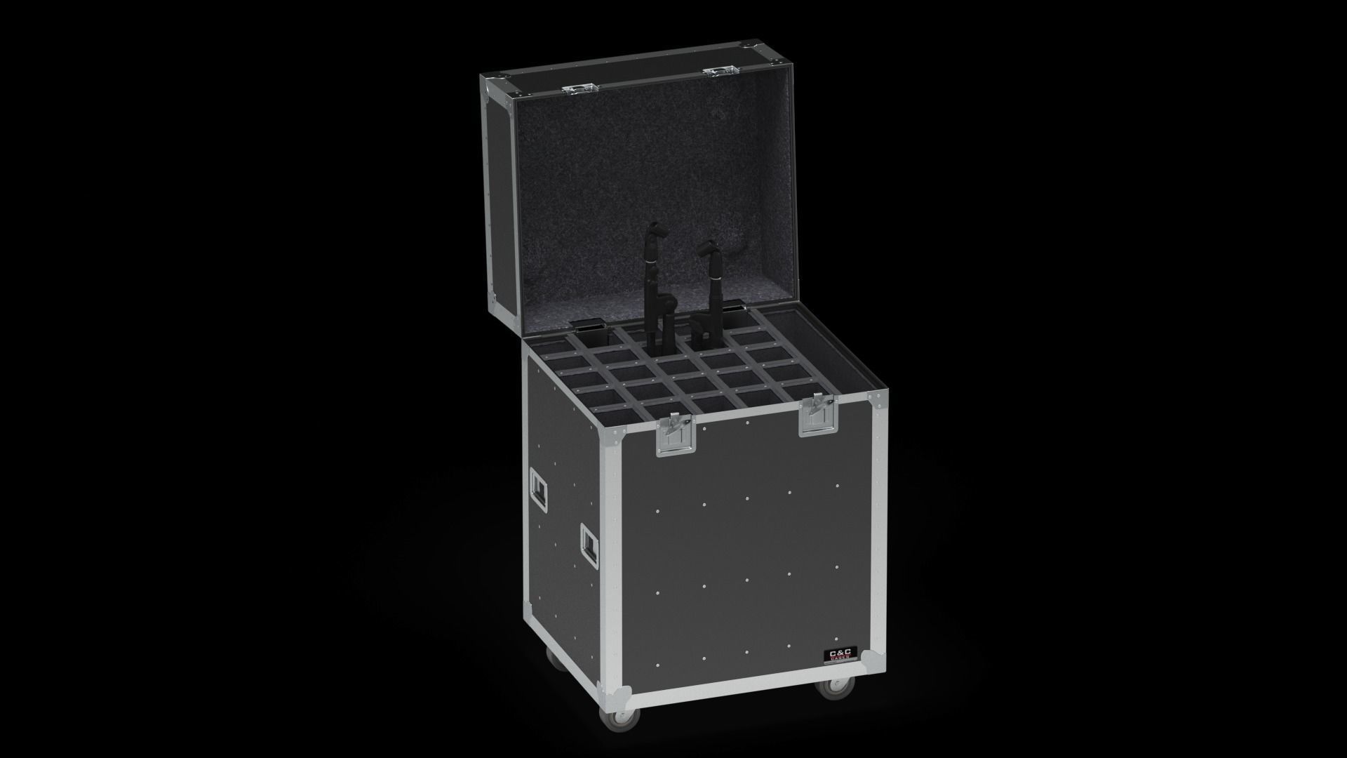 Flight Cases With Device Big 02 3D model_14