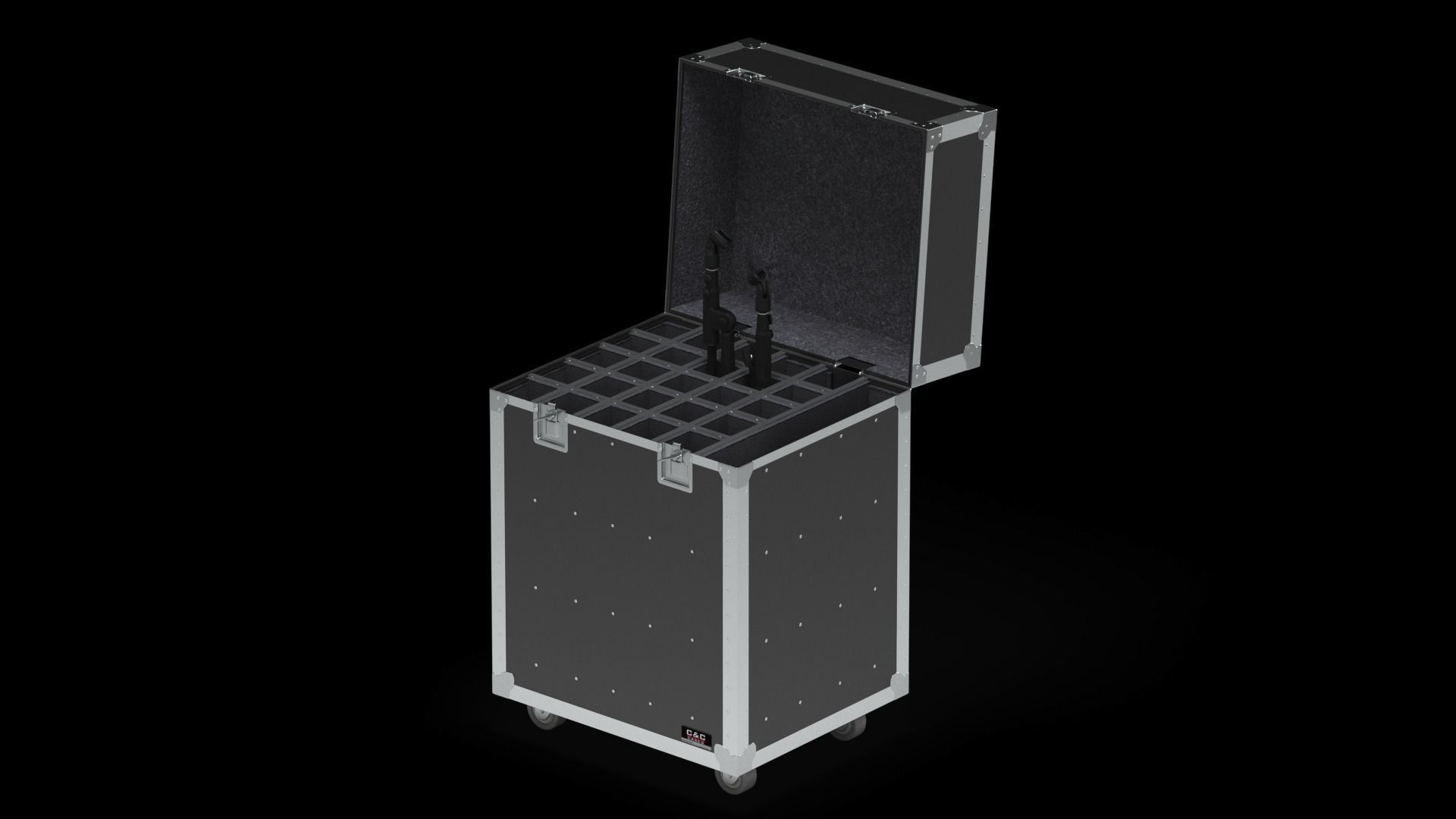 Flight Cases With Device Big 02 3D model_29