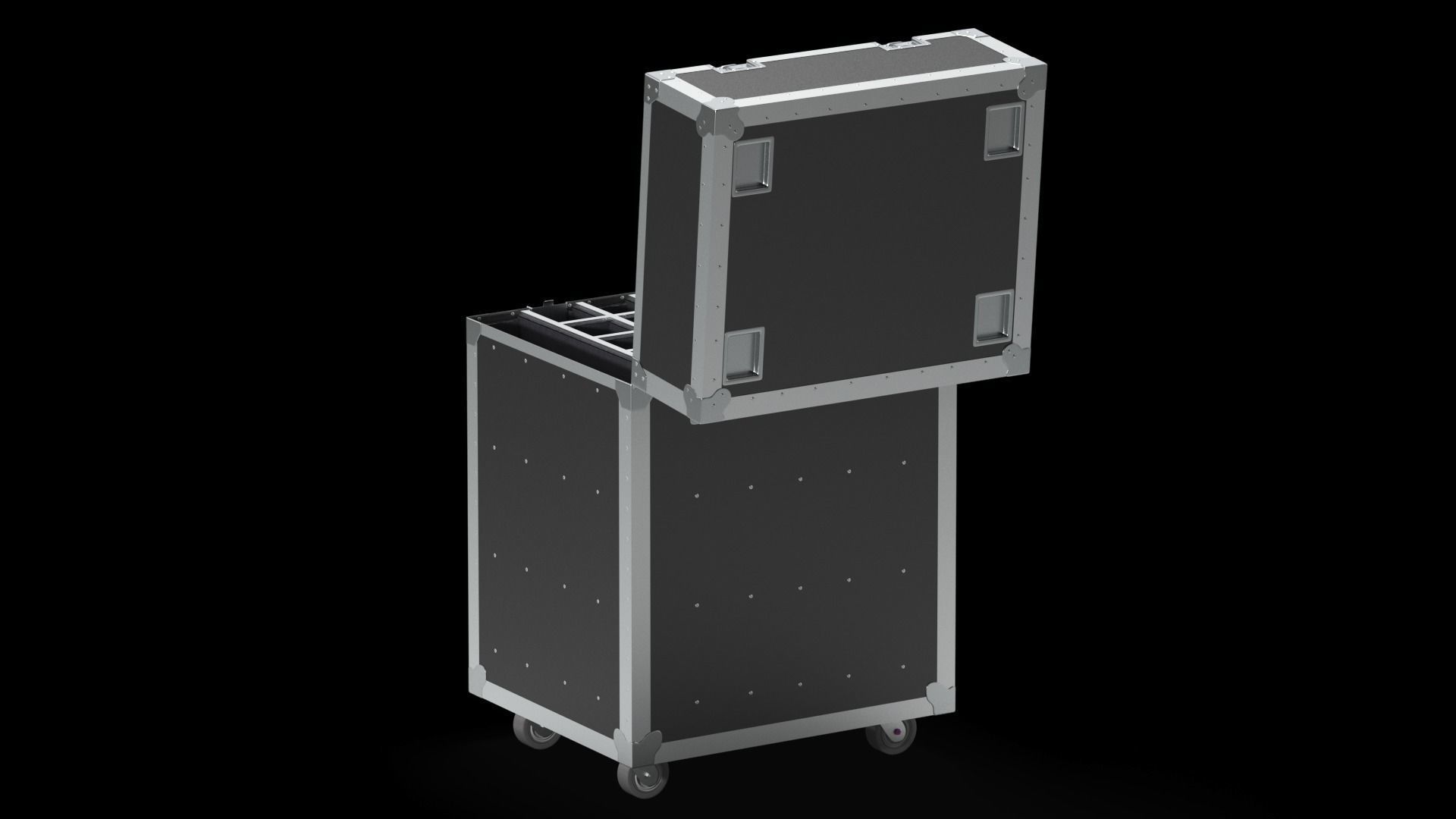 Flight Cases With Device Big 02 3D model_4