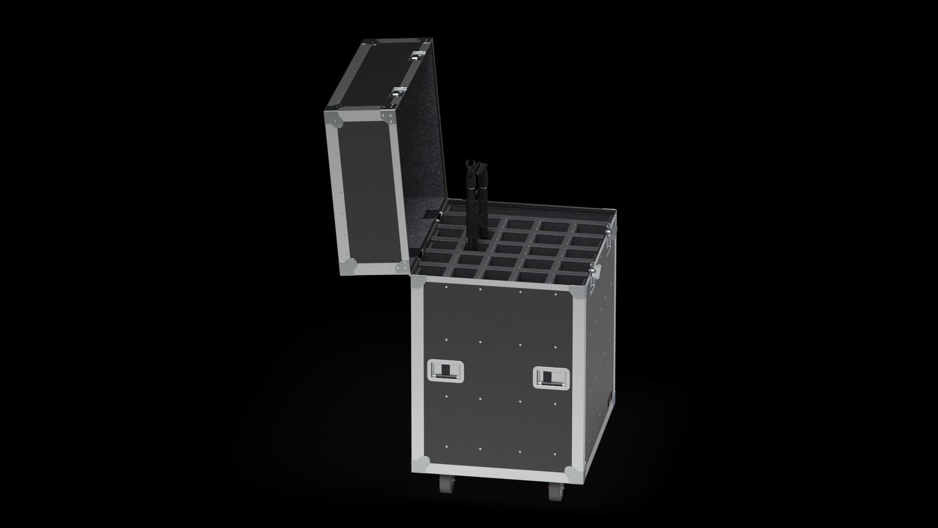 Flight Cases With Device Big 02 3D model_17