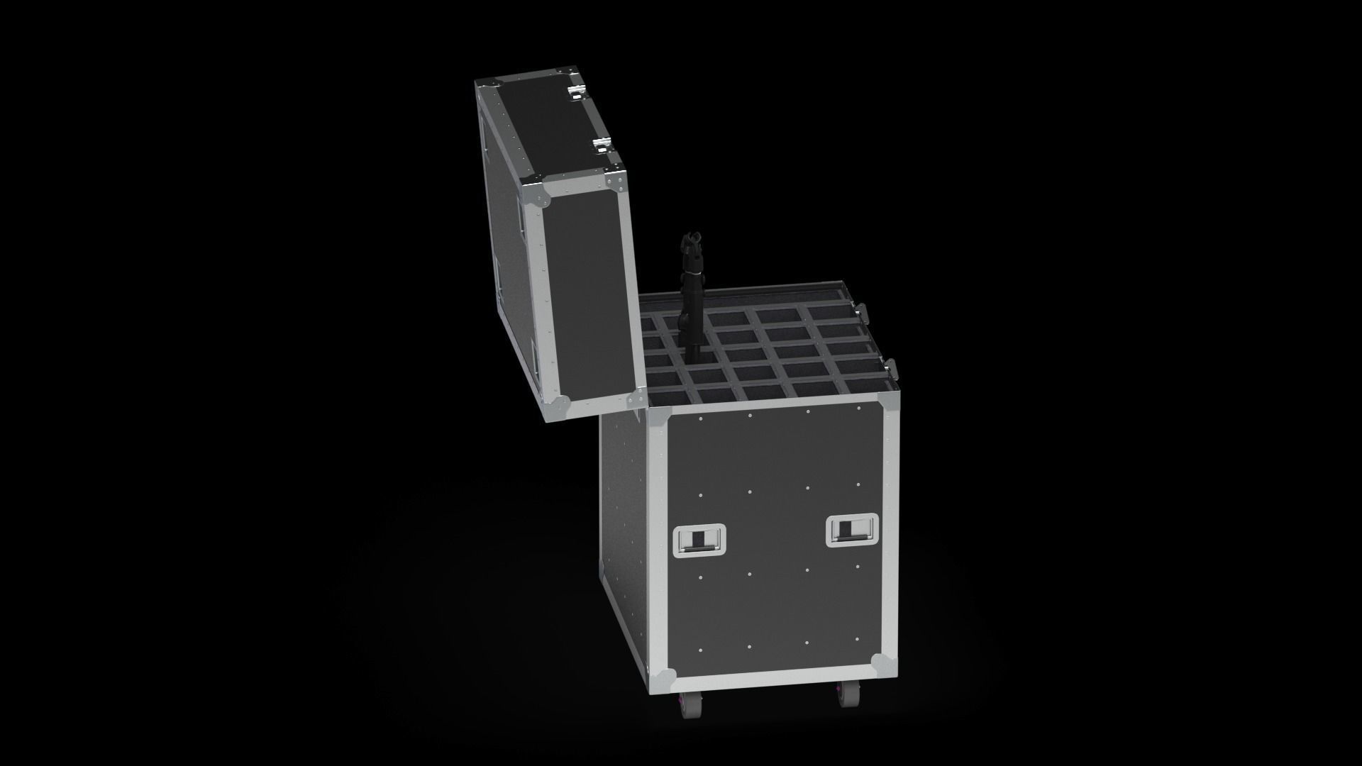 Flight Cases With Device Big 02 3D model_18