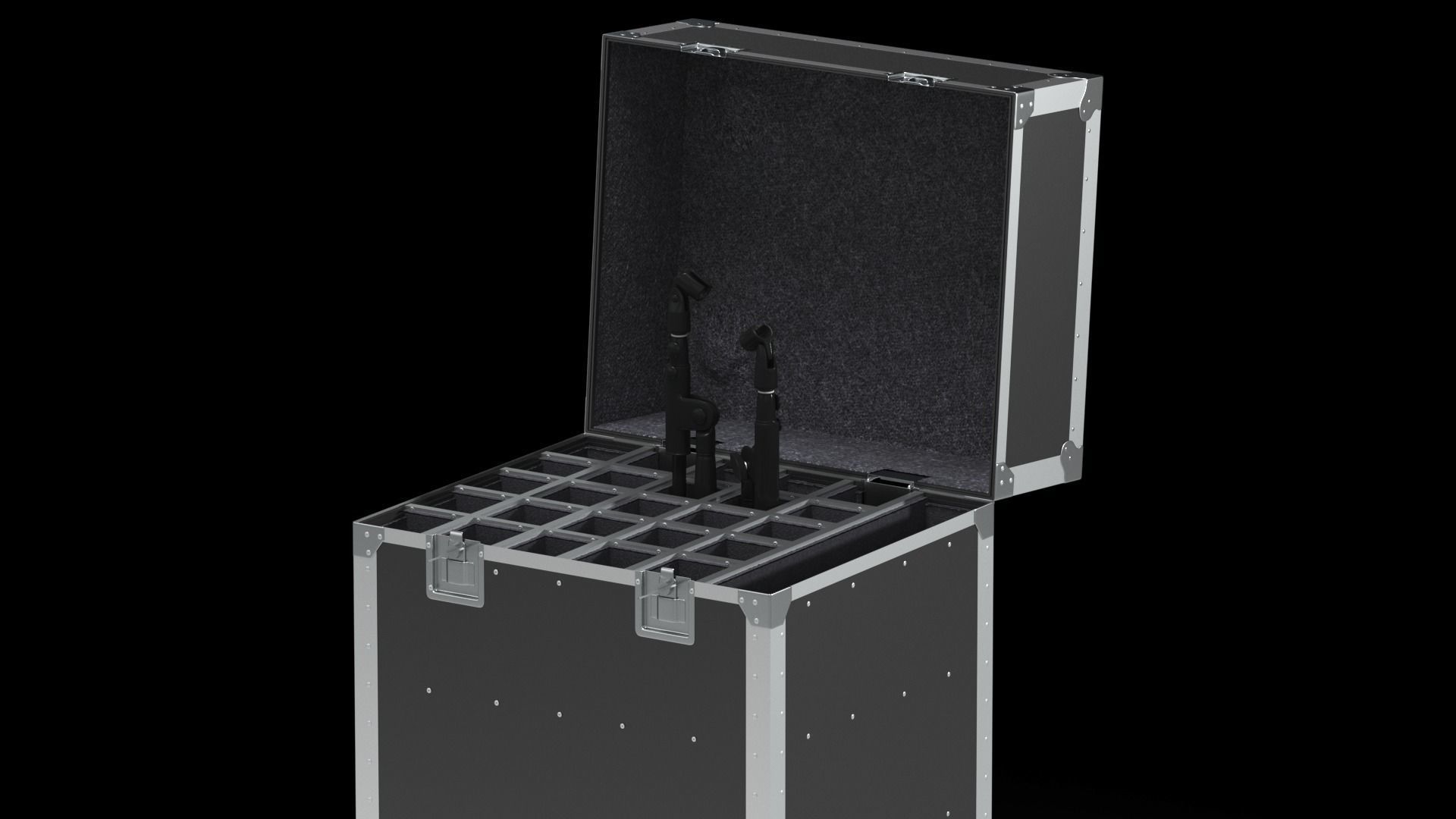 Flight Cases With Device Big 02 3D model_5