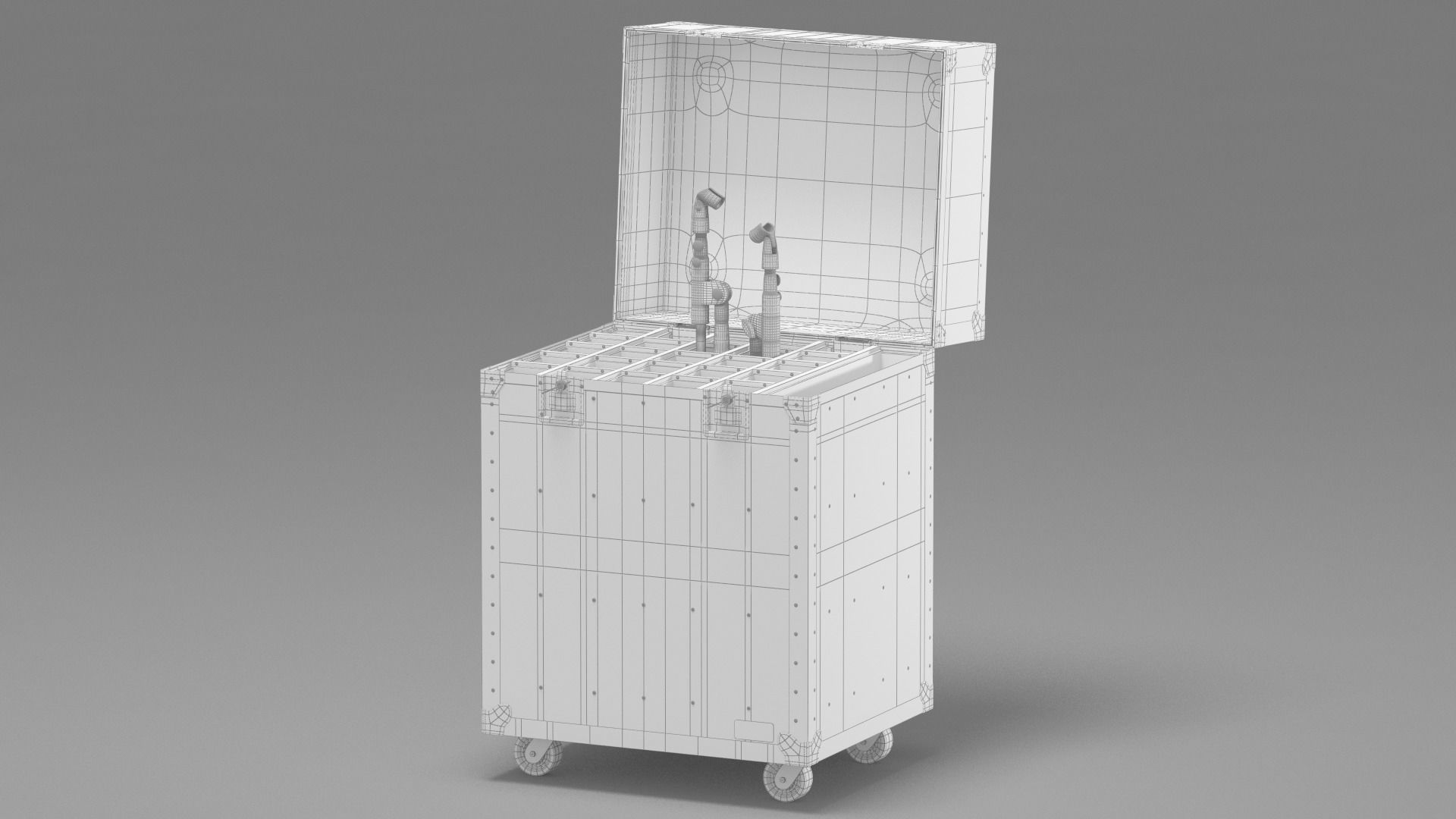 Flight Cases With Device Big 02 3D model_12