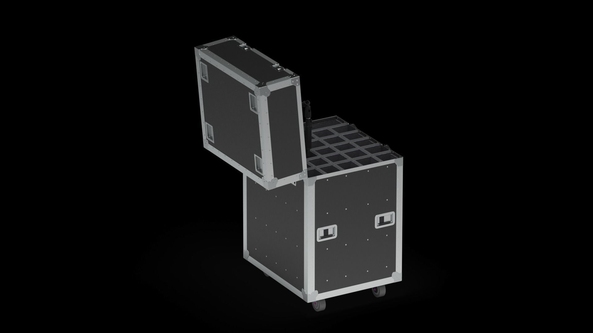 Flight Cases With Device Big 02 3D model_19