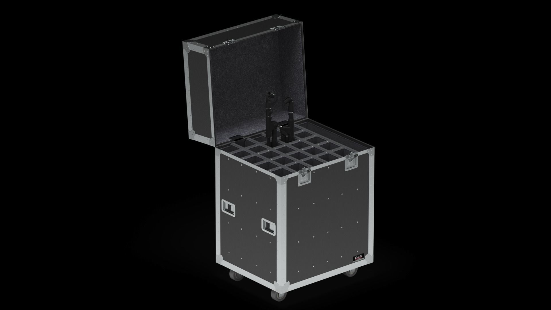 Flight Cases With Device Big 02 3D model_15