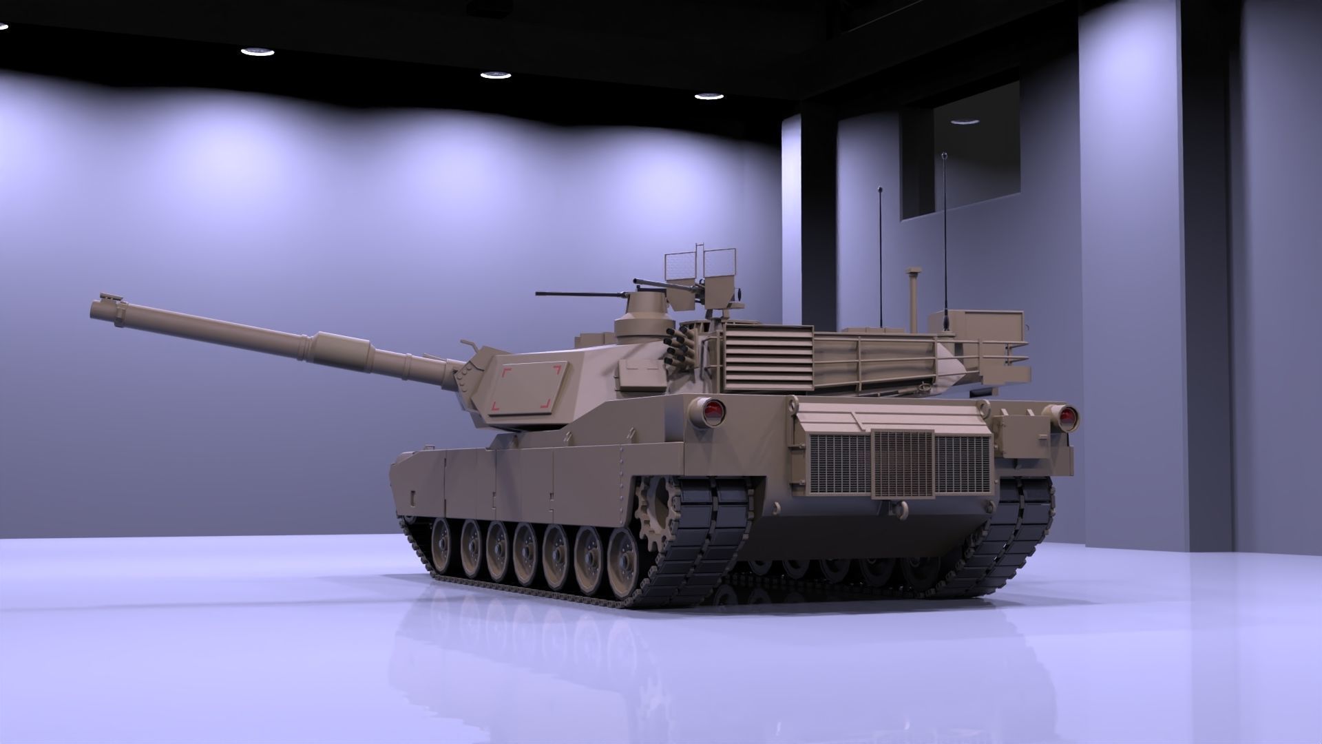 M1A2 Abrams tank Low-poly 3D model_2