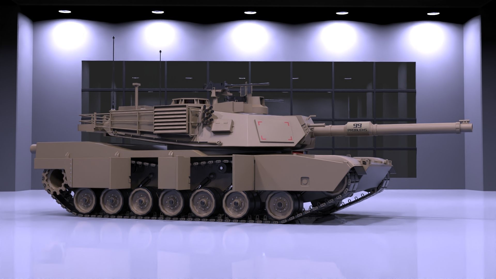M1A2 Abrams tank Low-poly 3D model_6