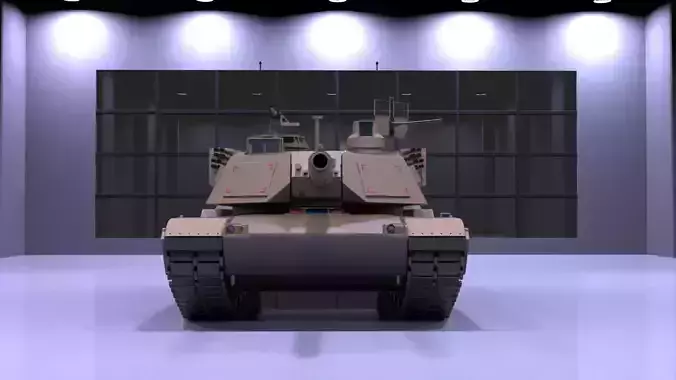 M1A2 Abrams tank Low-poly 3D model