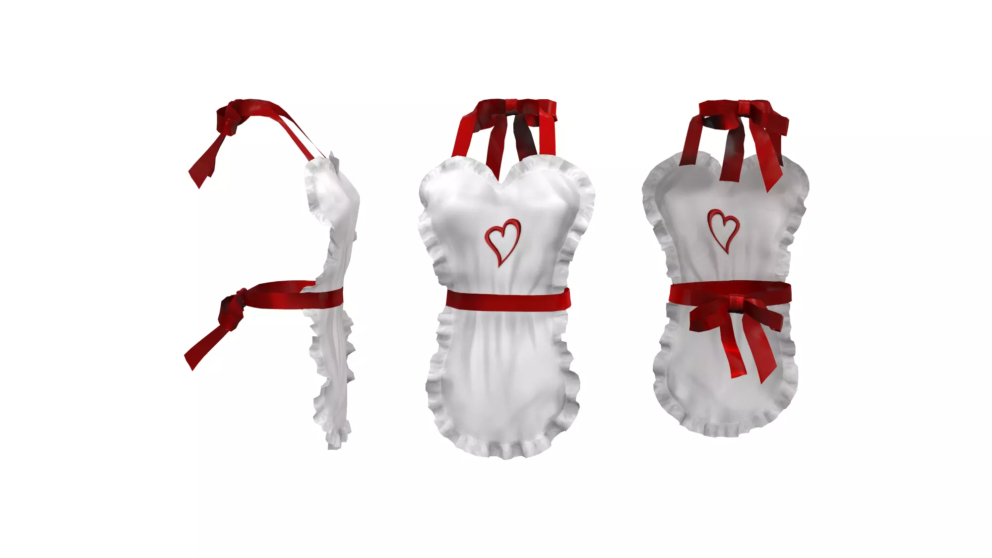 Heart Apron Low-poly 3D model_0