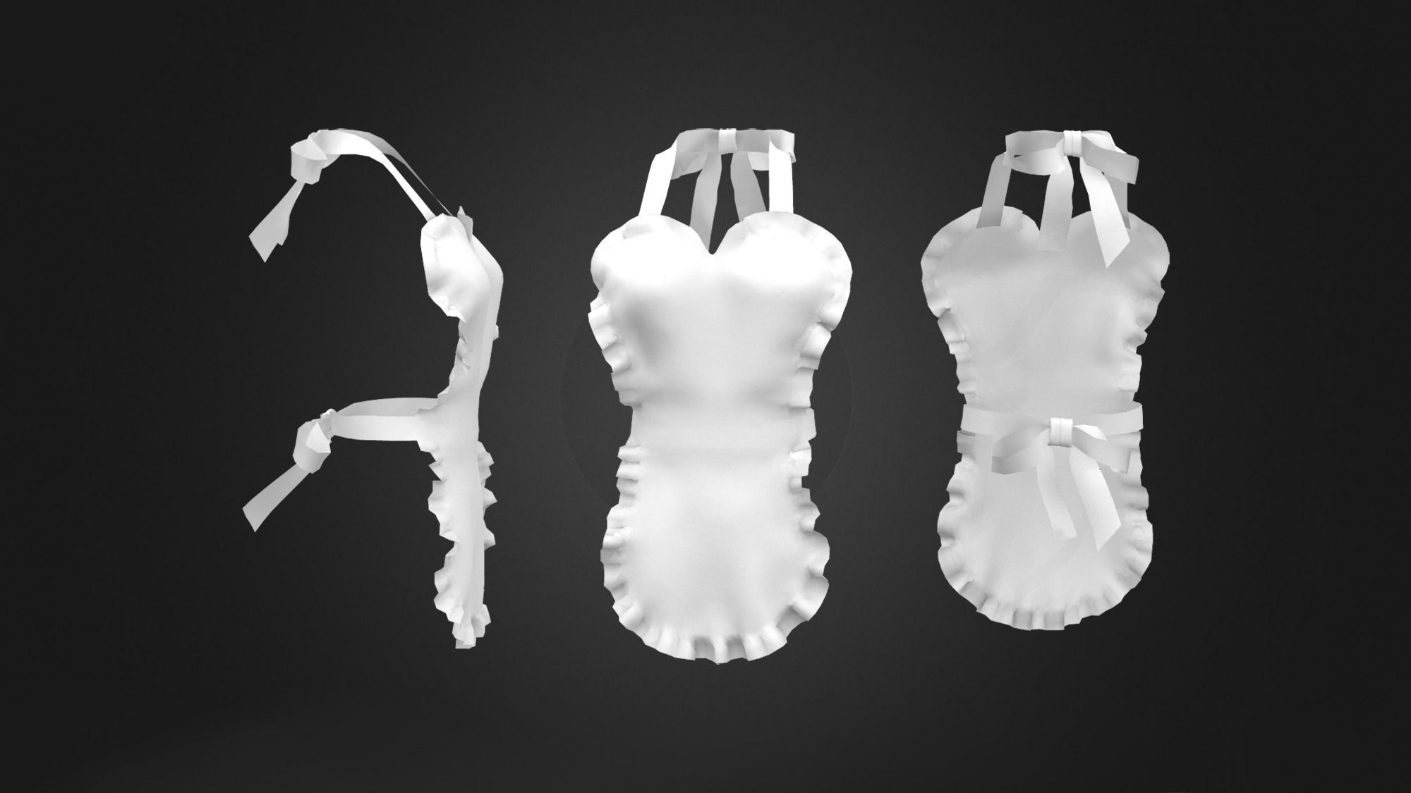 Heart Apron Low-poly 3D model_3