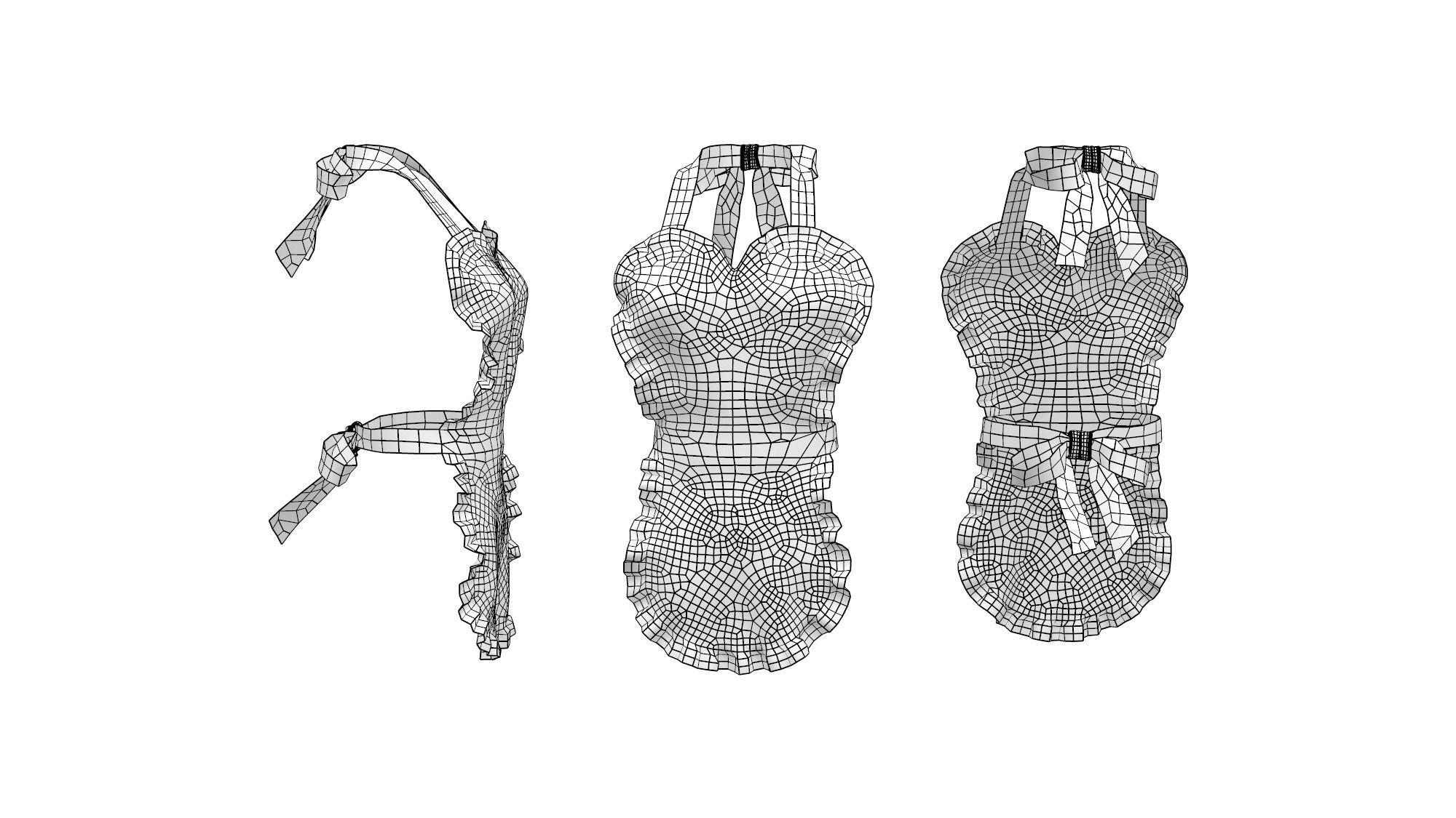 Heart Apron Low-poly 3D model_2