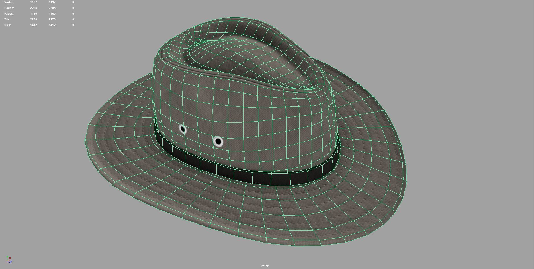 Cowboy Hat Low-poly 3D model_13