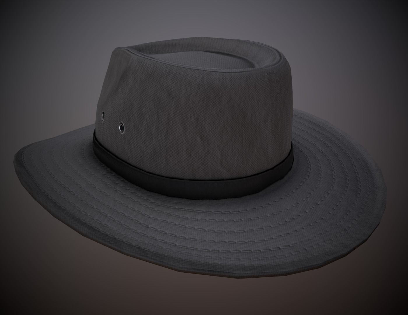 Cowboy Hat Low-poly 3D model_5