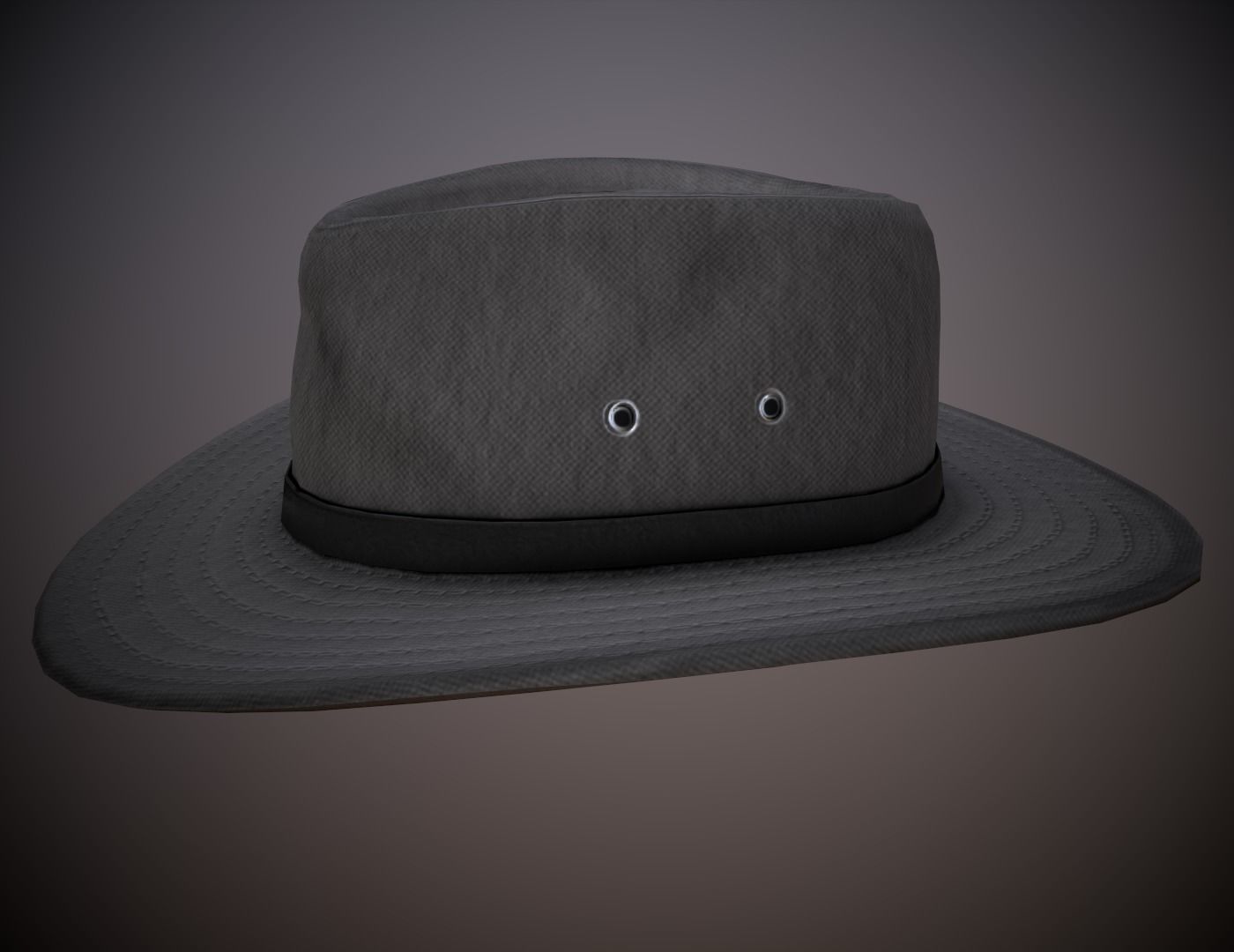 Cowboy Hat Low-poly 3D model_3