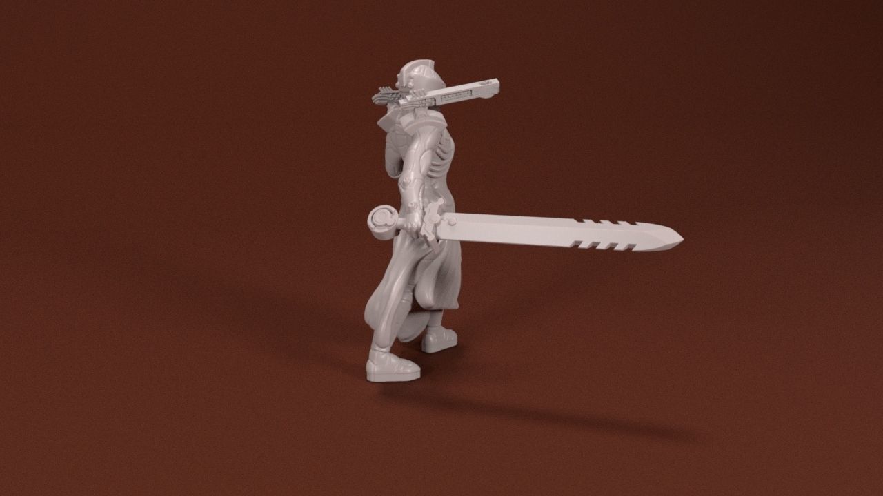 28mm Sci-Fi Knight 3D print model_3
