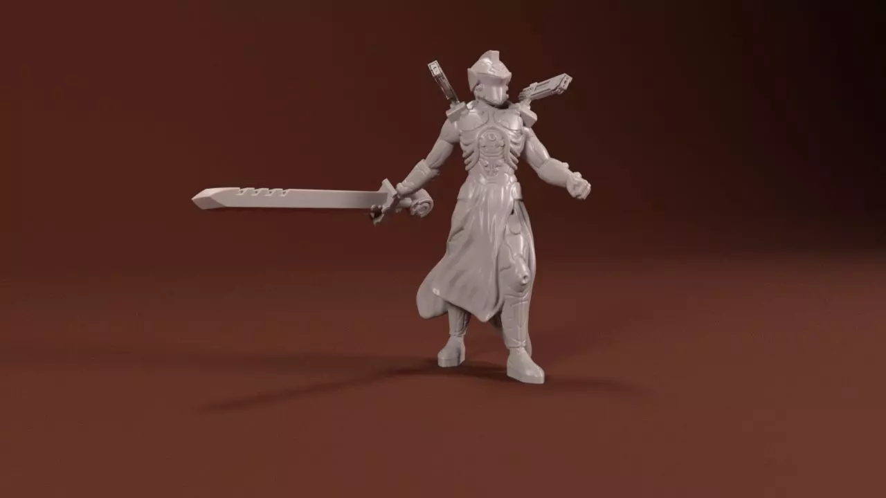 28mm Sci-Fi Knight 3D print model_0