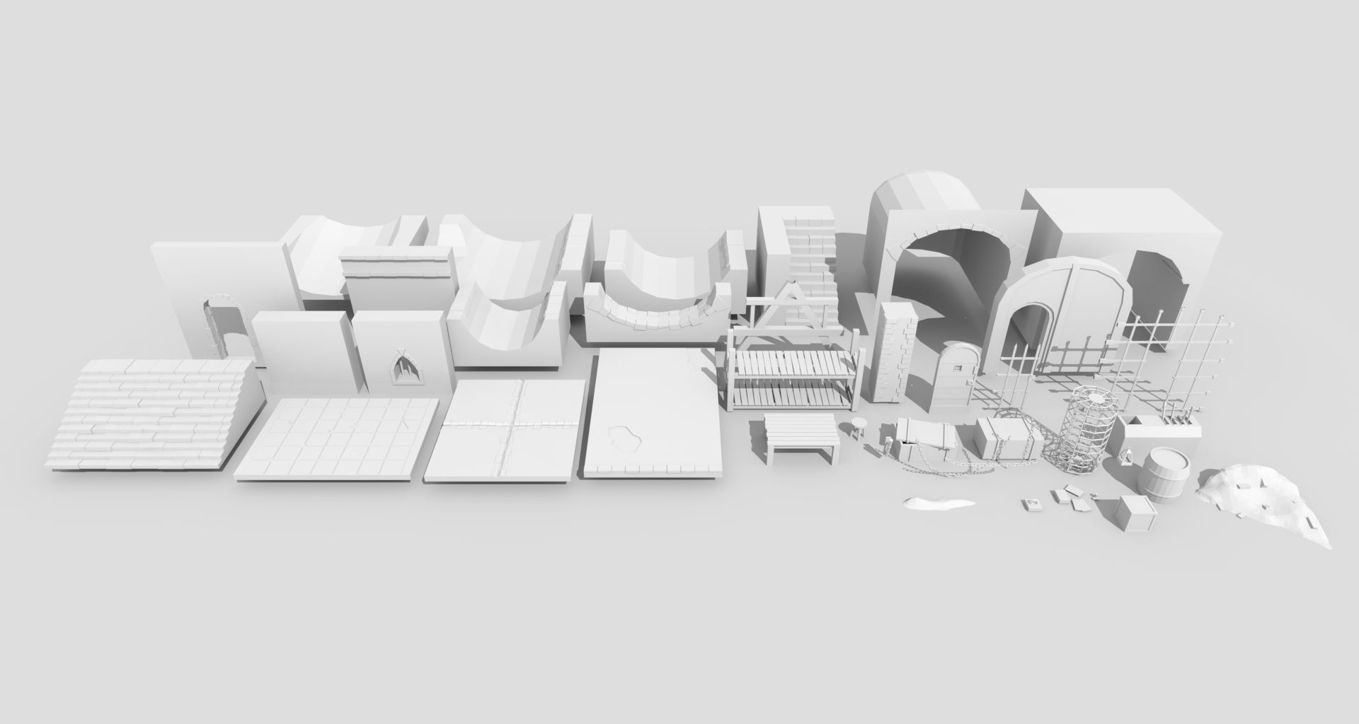 Medieval Dungeon - Modular Low-poly 3D model_9