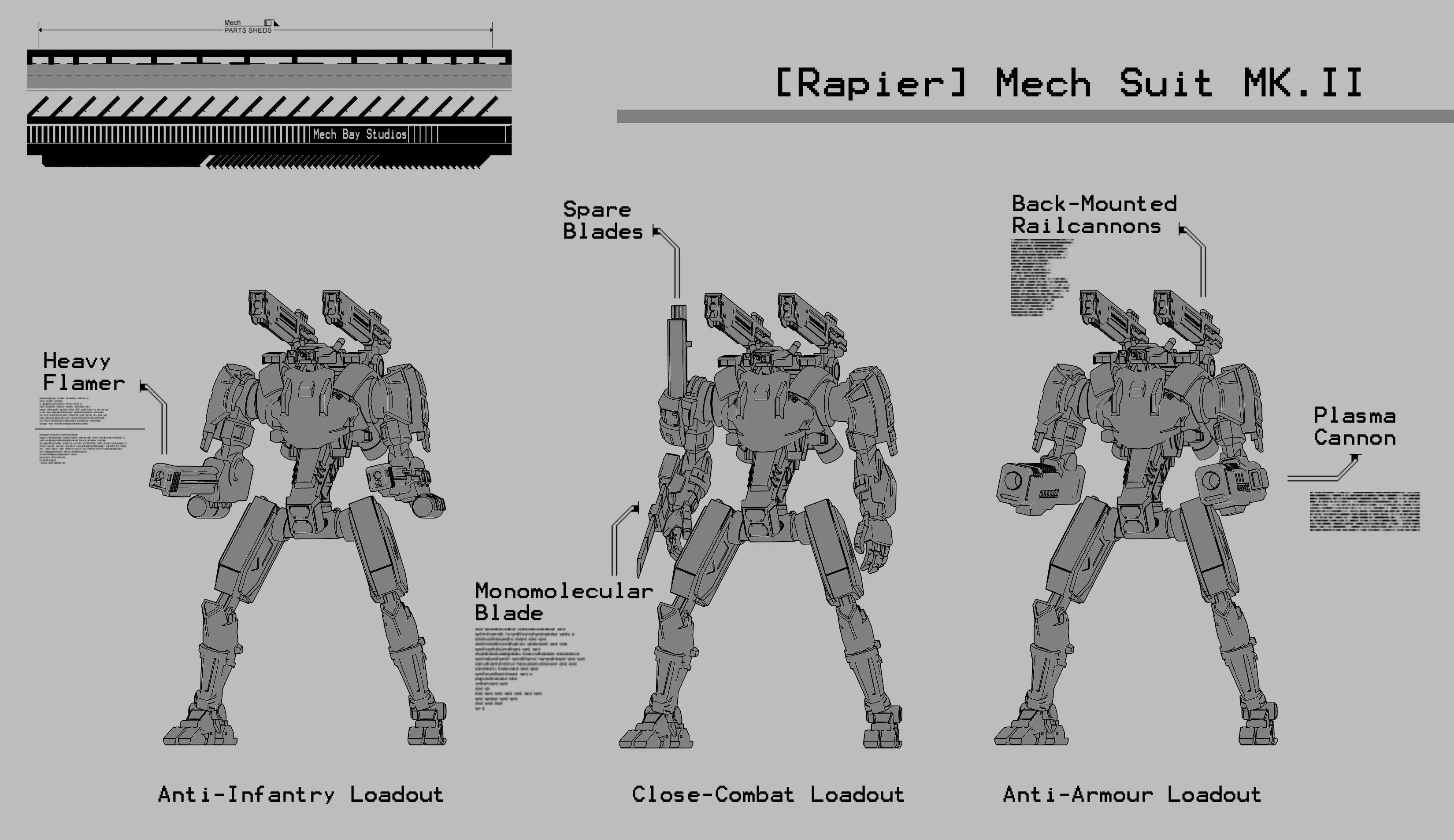 28mm Close Combat Mech Kit - Rapier 3D print model_0