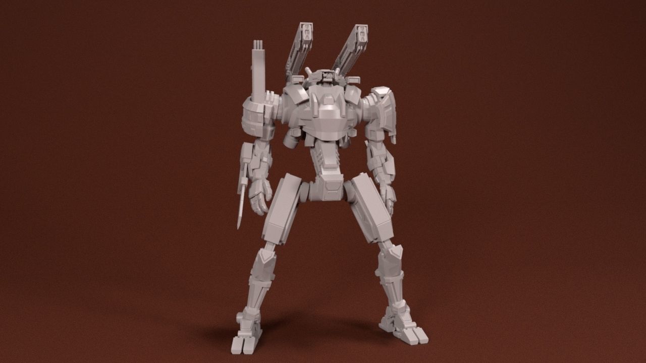 28mm Close Combat Mech Kit - Rapier 3D print model_2