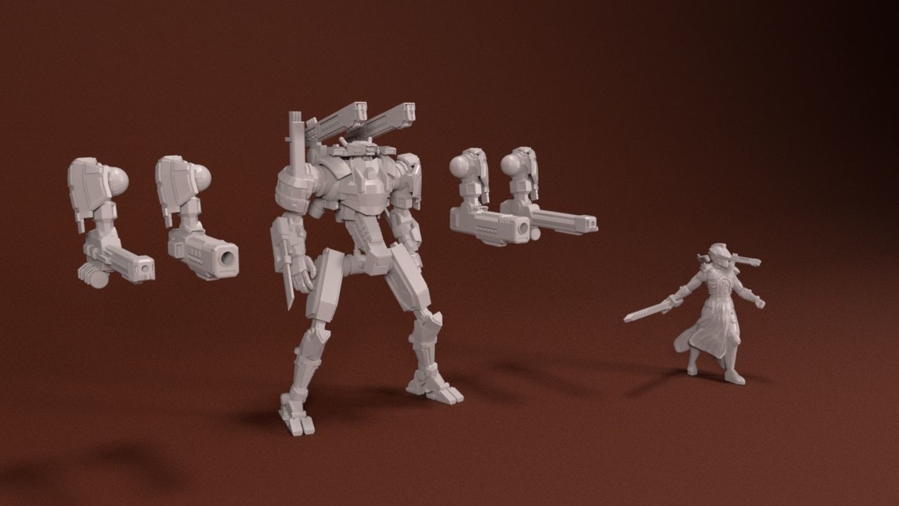 28mm Close Combat Mech Kit - Rapier 3D print model_1