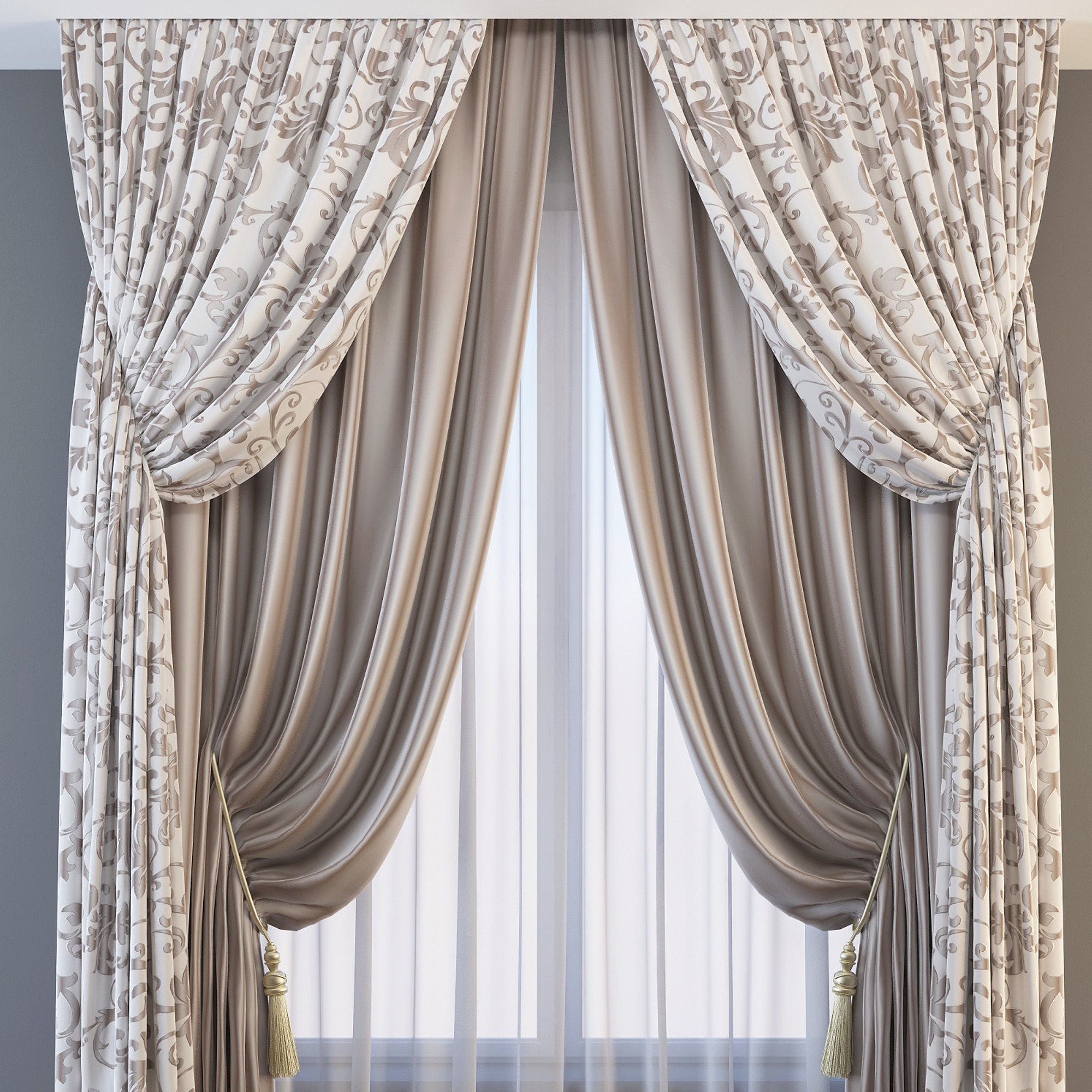 Set 73 Curtains 3D model_2