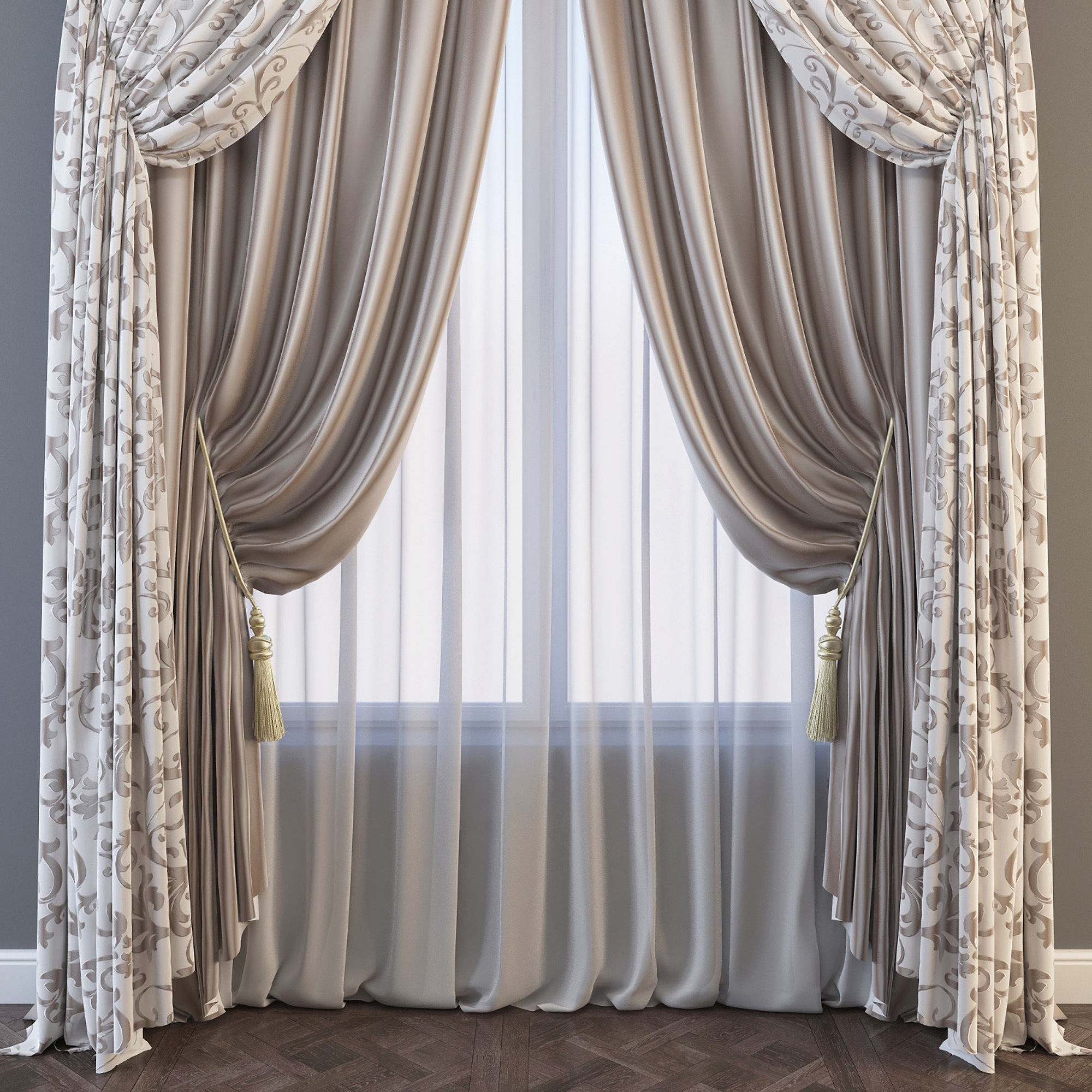 Set 73 Curtains 3D model_1