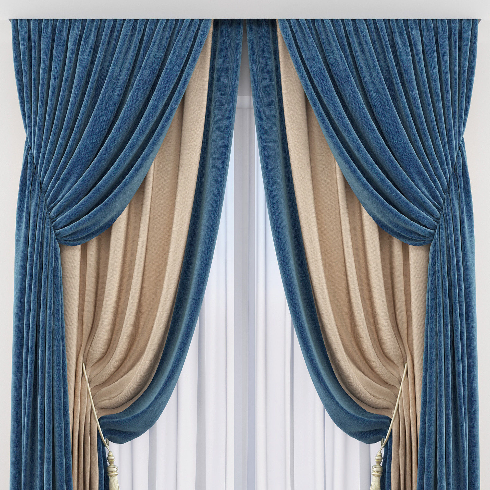 Set 74 Curtains 3D model_2