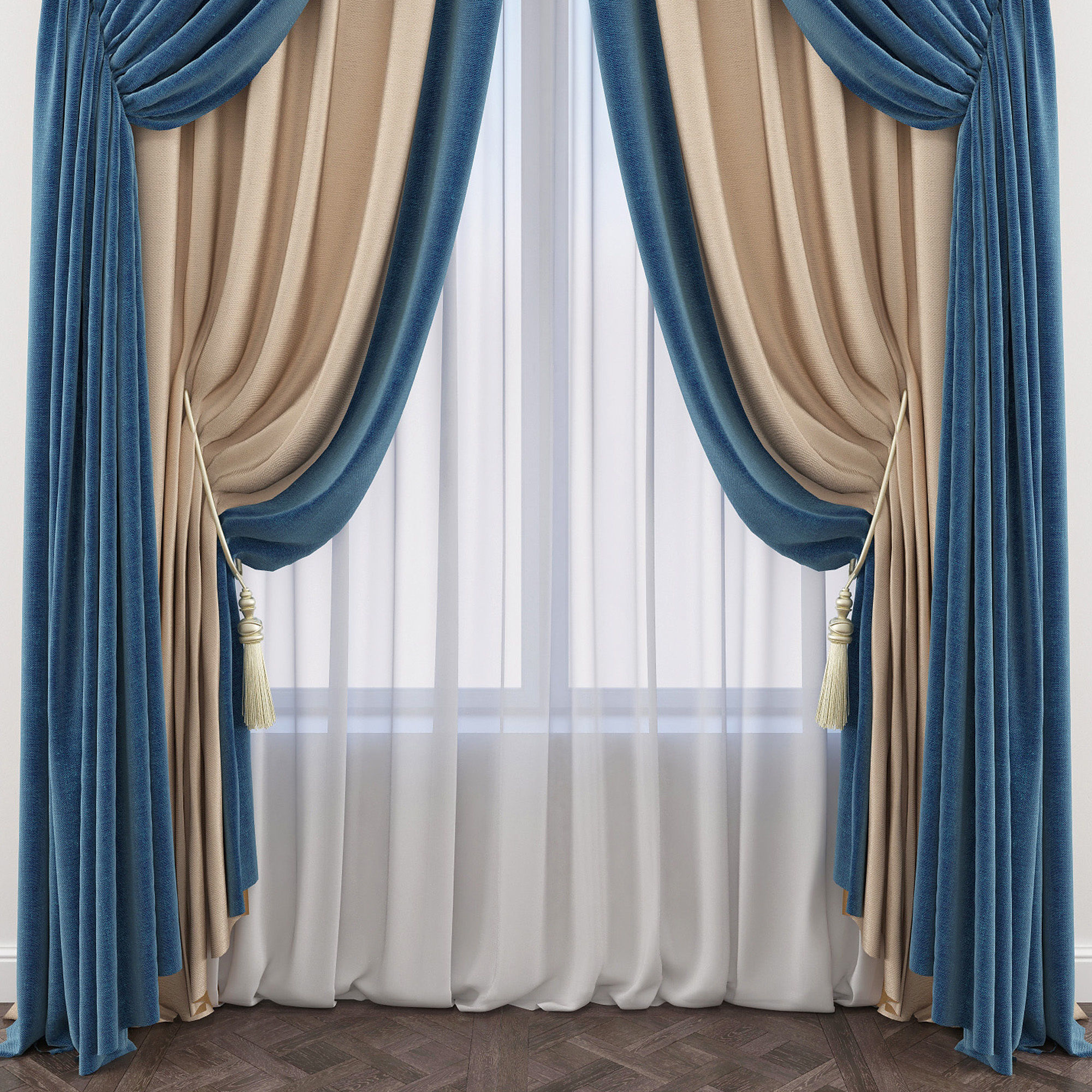 Set 74 Curtains 3D model_1