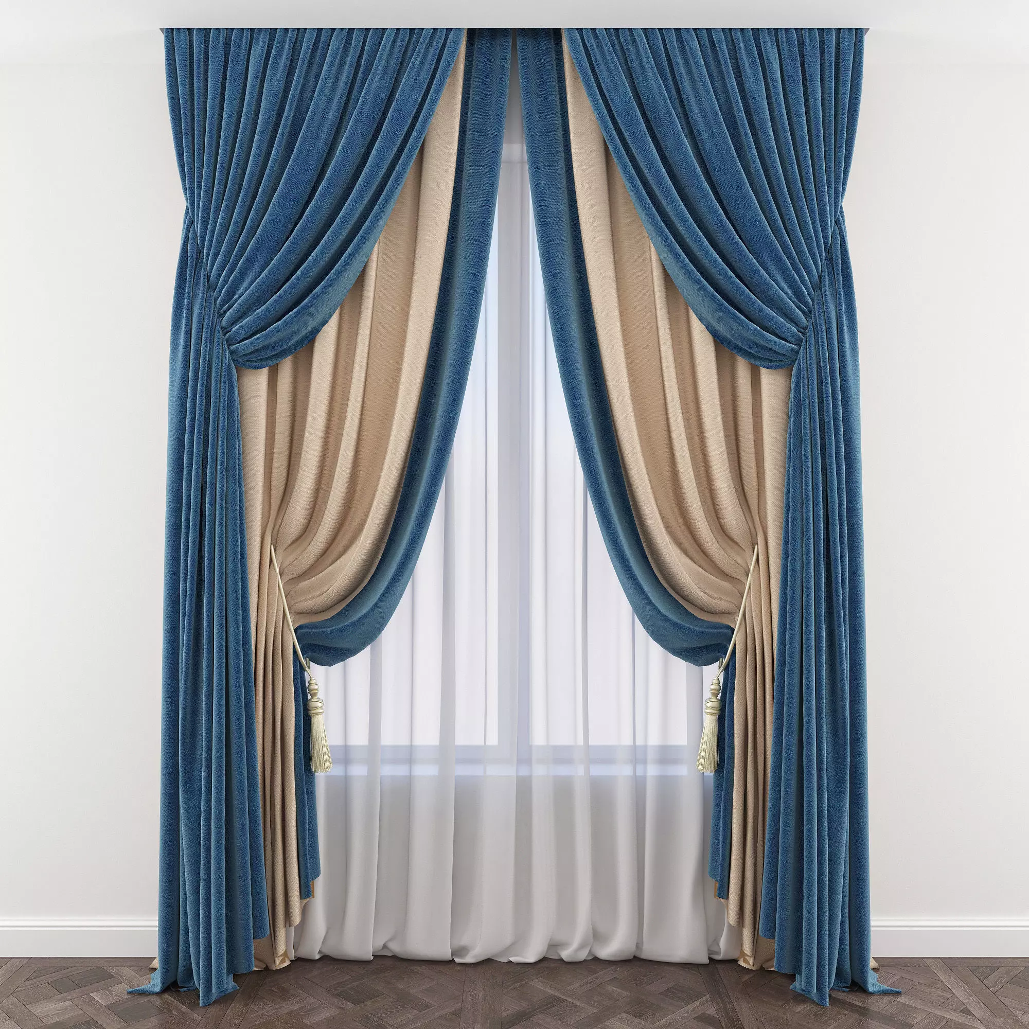 Set 74 Curtains 3D model_0