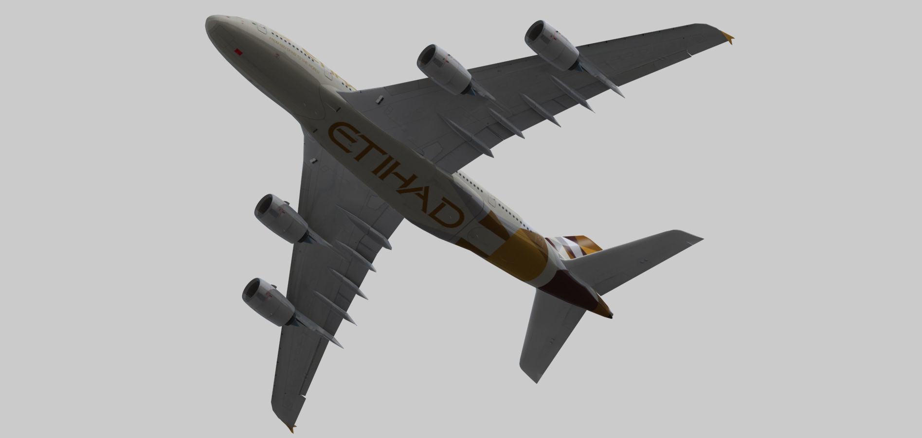 Airbus A380-8 Etihad Airways livery Low-poly 3D model_2