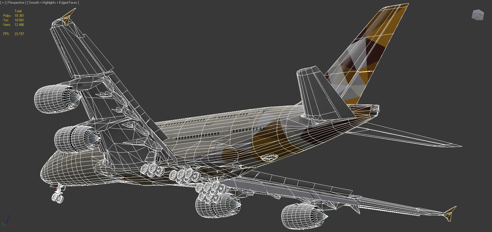 Airbus A380-8 Etihad Airways livery Low-poly 3D model_10