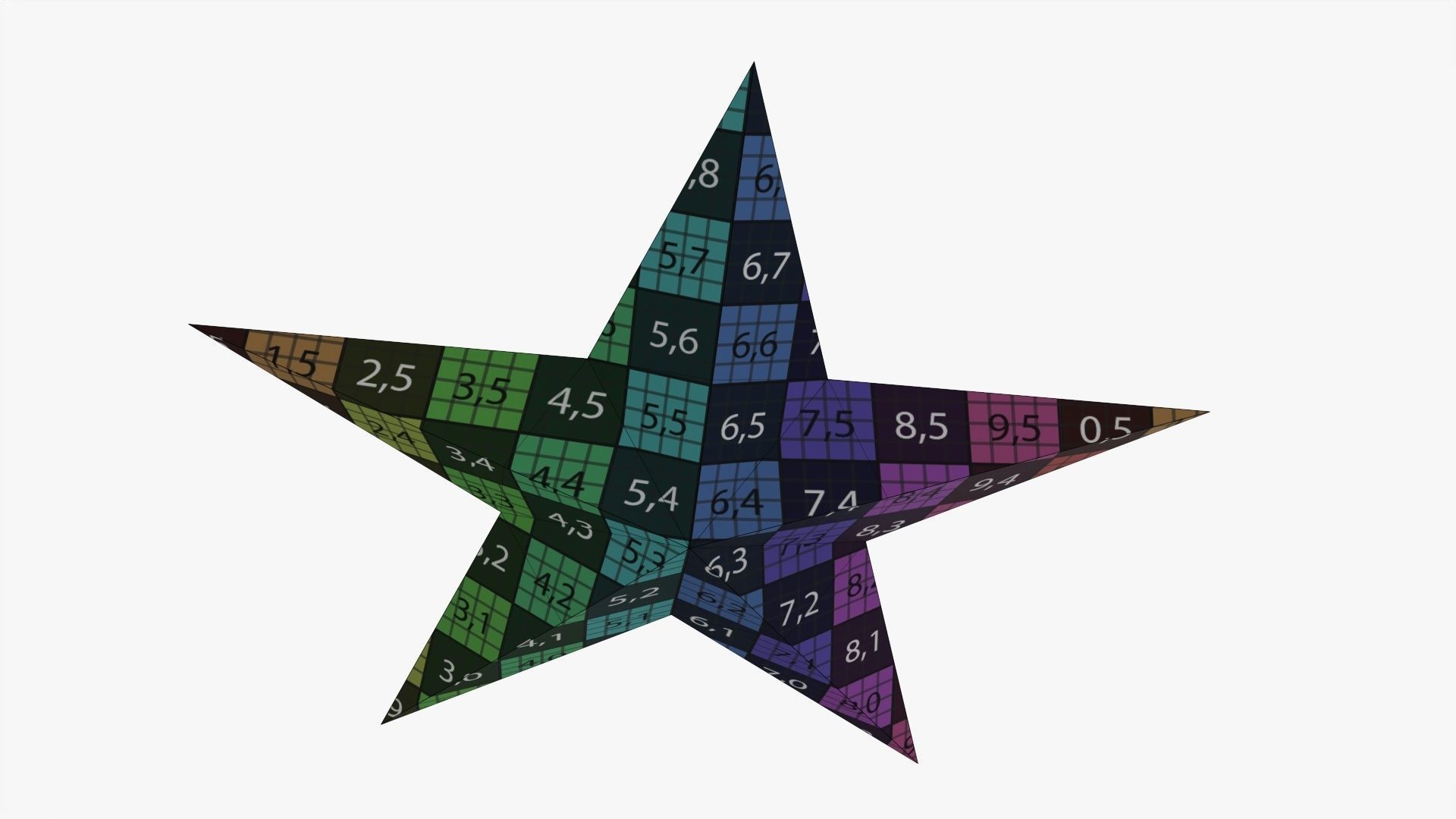 Gold star Christmas 02 3D model_10