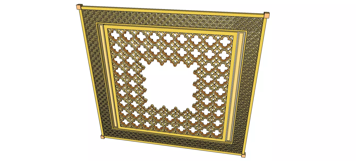 Panel 7 egyptian metal frame 3D model