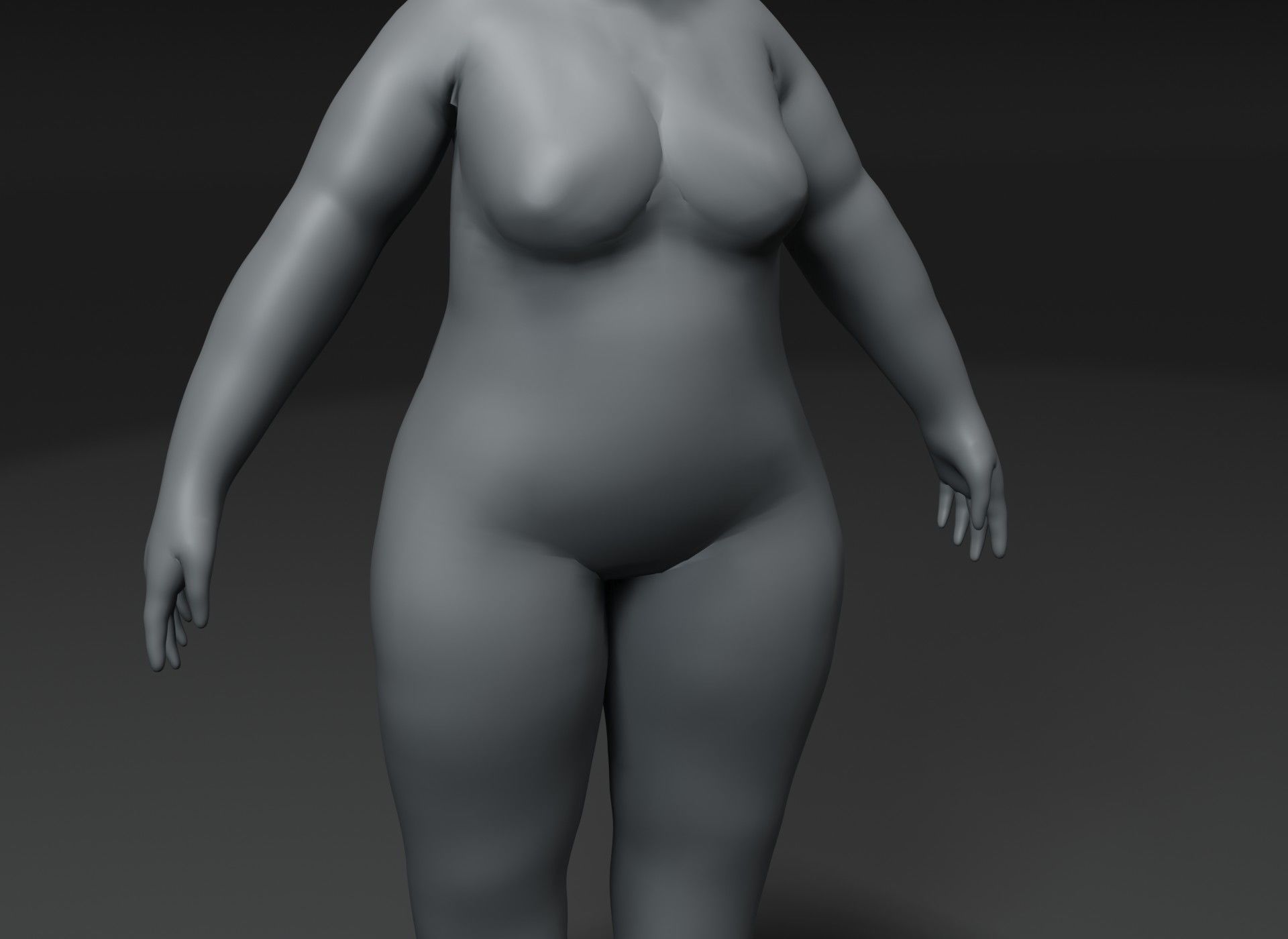 Fat Human Body Base Mesh 3D Model Family Pack 20k Polygons 3D Model Collection_49