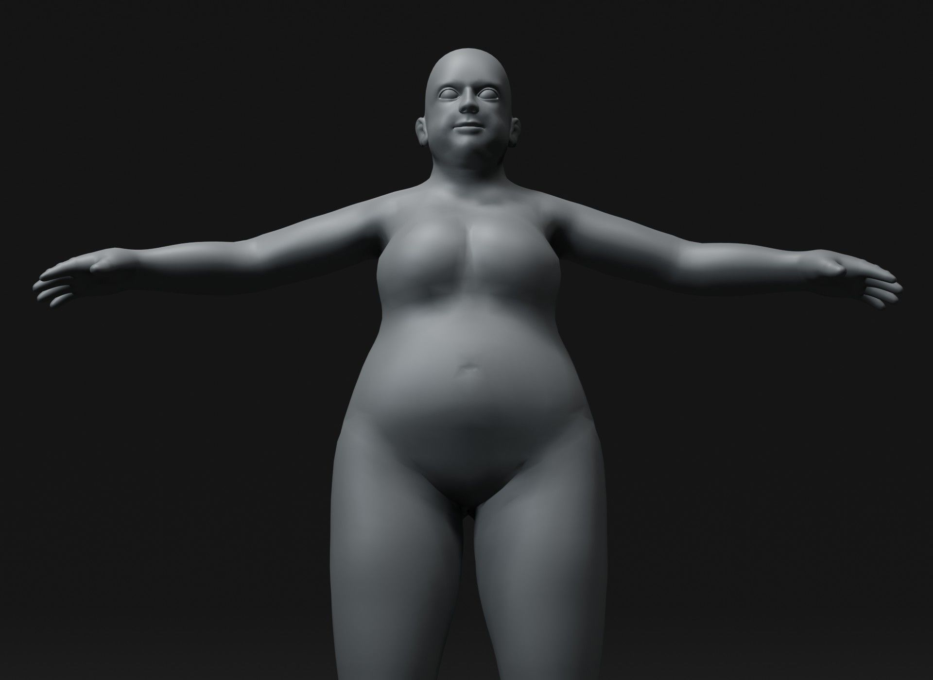 Fat Human Body Base Mesh 3D Model Family Pack 20k Polygons 3D Model Collection_78
