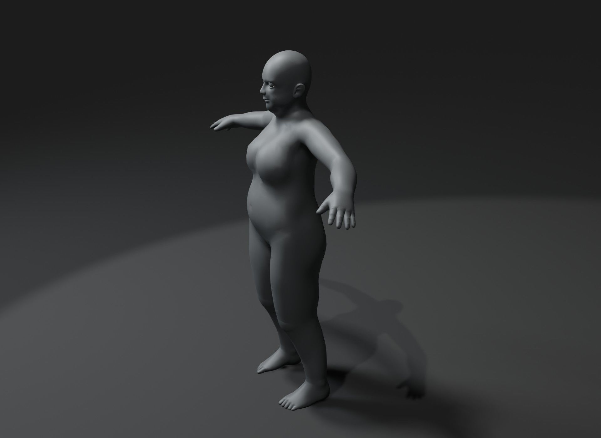 Fat Human Body Base Mesh 3D Model Family Pack 20k Polygons 3D Model Collection_69