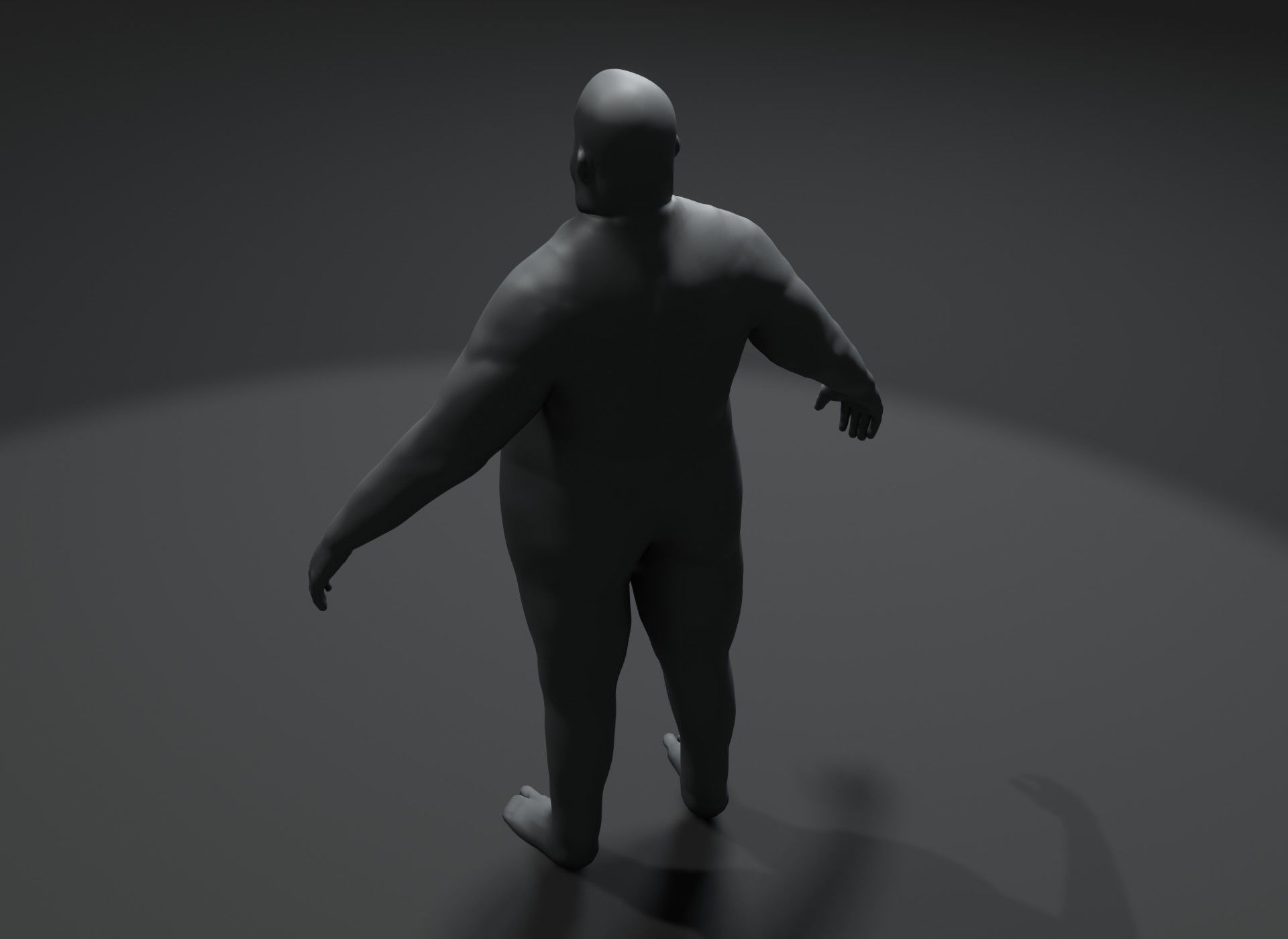 Fat Human Body Base Mesh 3D Model Family Pack 20k Polygons 3D Model Collection_54