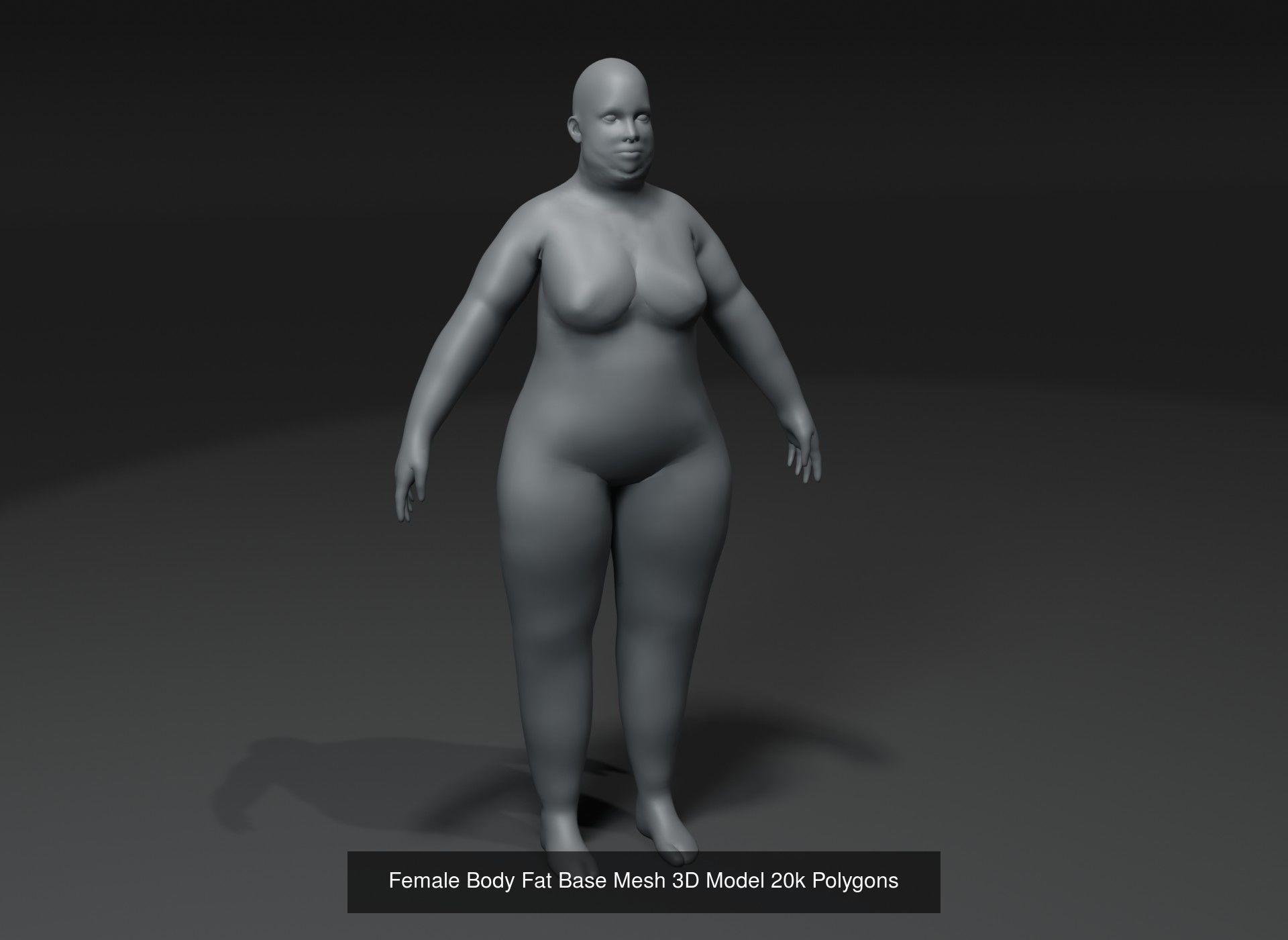 Fat Human Body Base Mesh 3D Model Family Pack 20k Polygons 3D Model Collection_8