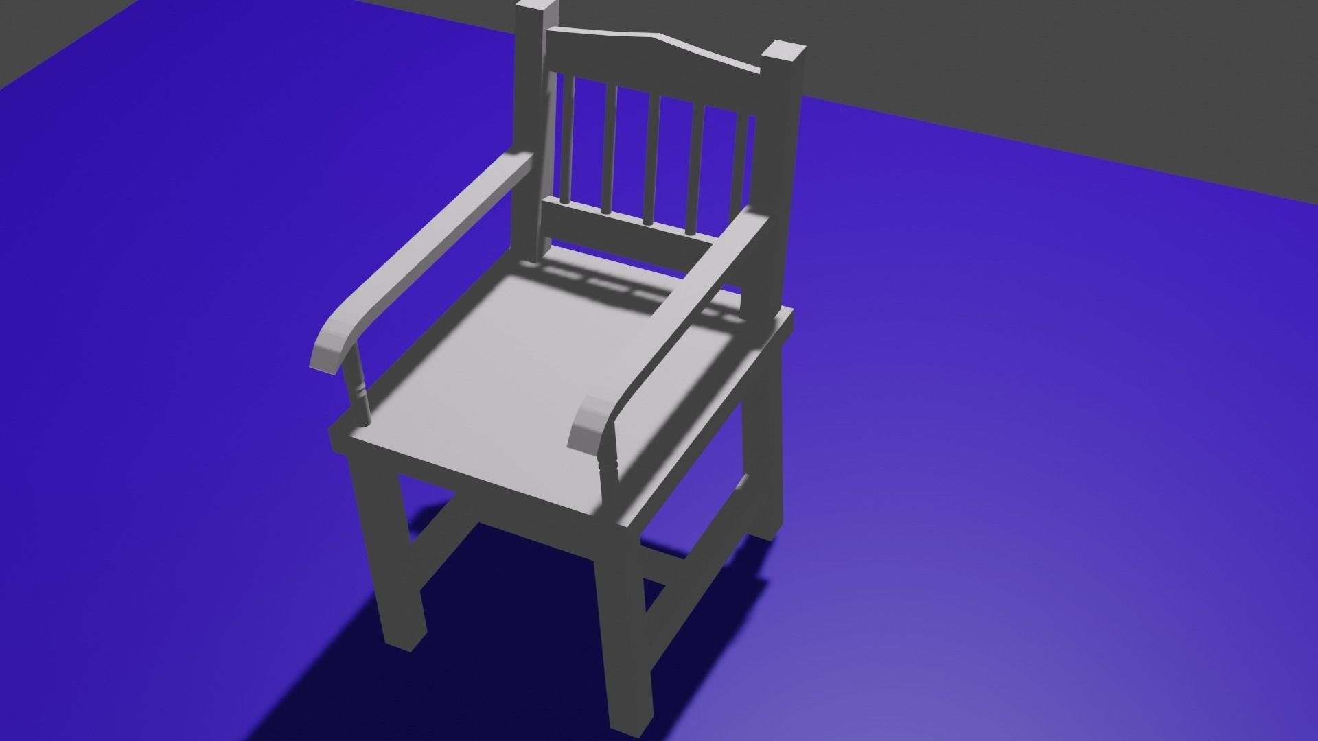 chair low poly game ready model wooden Low-poly 3D model_4