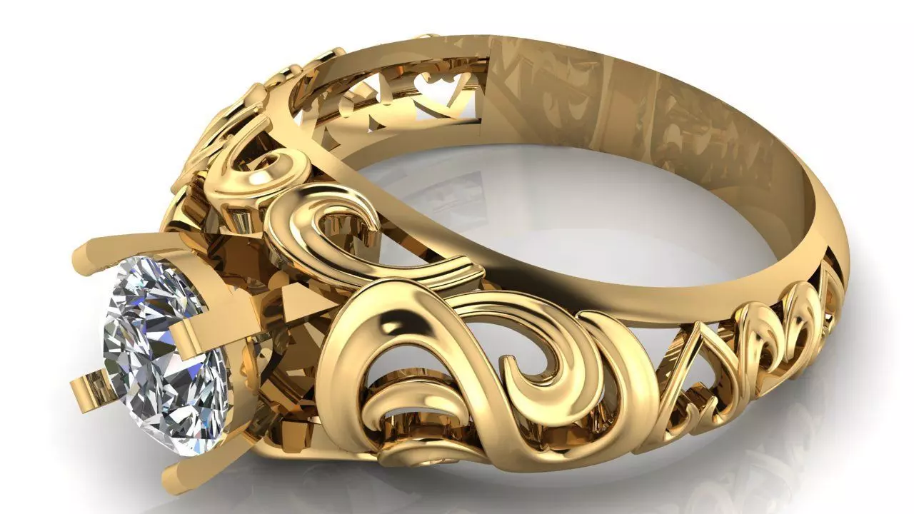 solitaire ring  3D print model_0